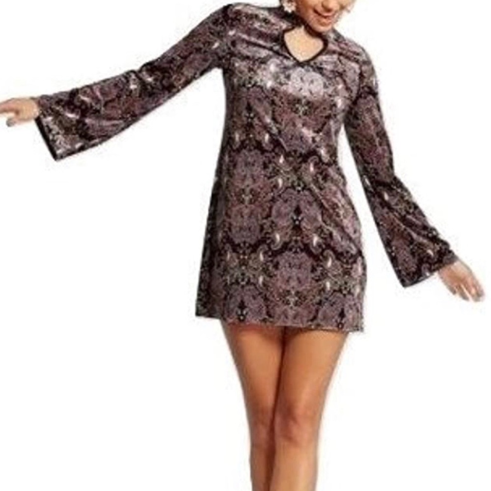 Target Velvet Paisley Mod Mini Dress